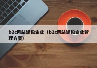 b2c网站建设企业（b2c网站建设企业管理方案）